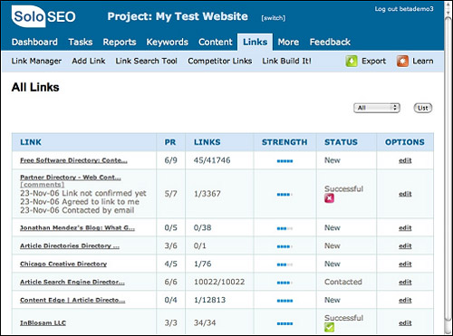 SoloSEO Link Building Tools